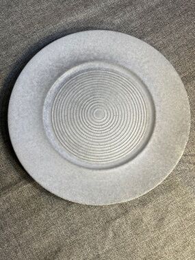 Stoneware Textured Dinner Plate - Light Gray